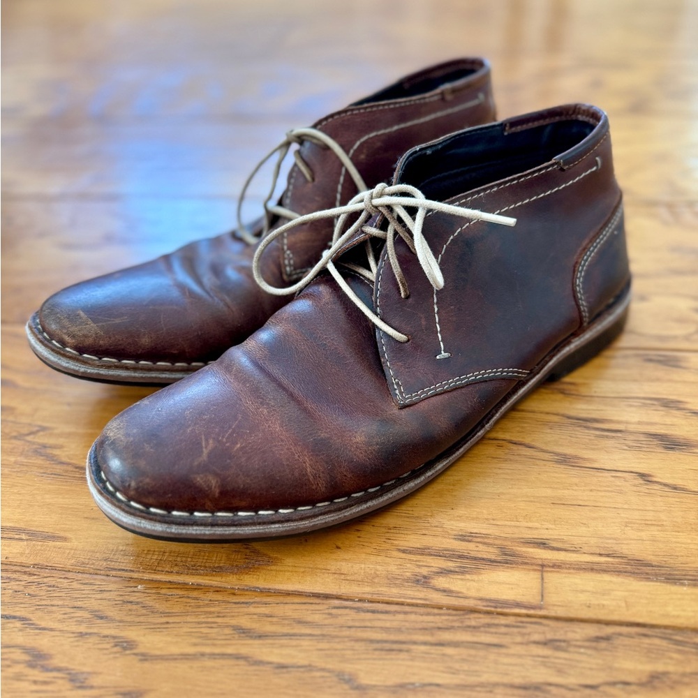 STEVE MADDEN Harken Brown Leather Chukka Boots Men's 10 Distressed Lace Up Shoes - Picture 9 of 15